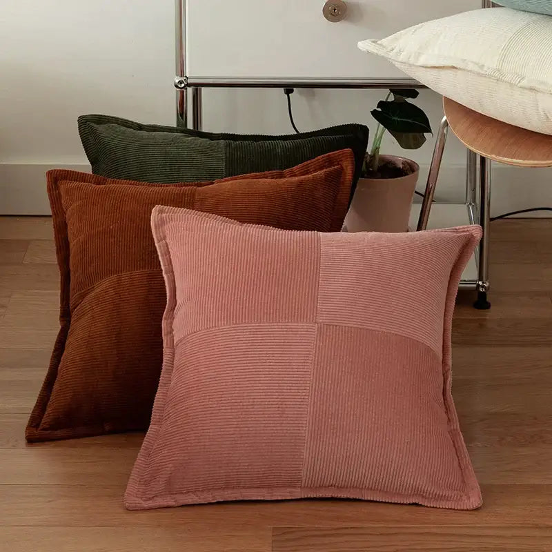 Modern earth tone corduroy pillow cover living room cushion