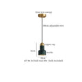 Modern emerald green and brass led pendant lamp for dining room