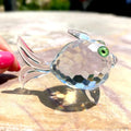 Modern faceted crystal goldfish glass miniature sculpture living room