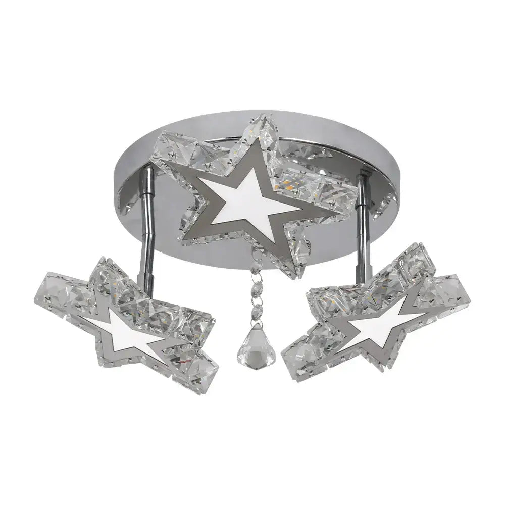 Modern faceted crystal stars led pendant – dining room light