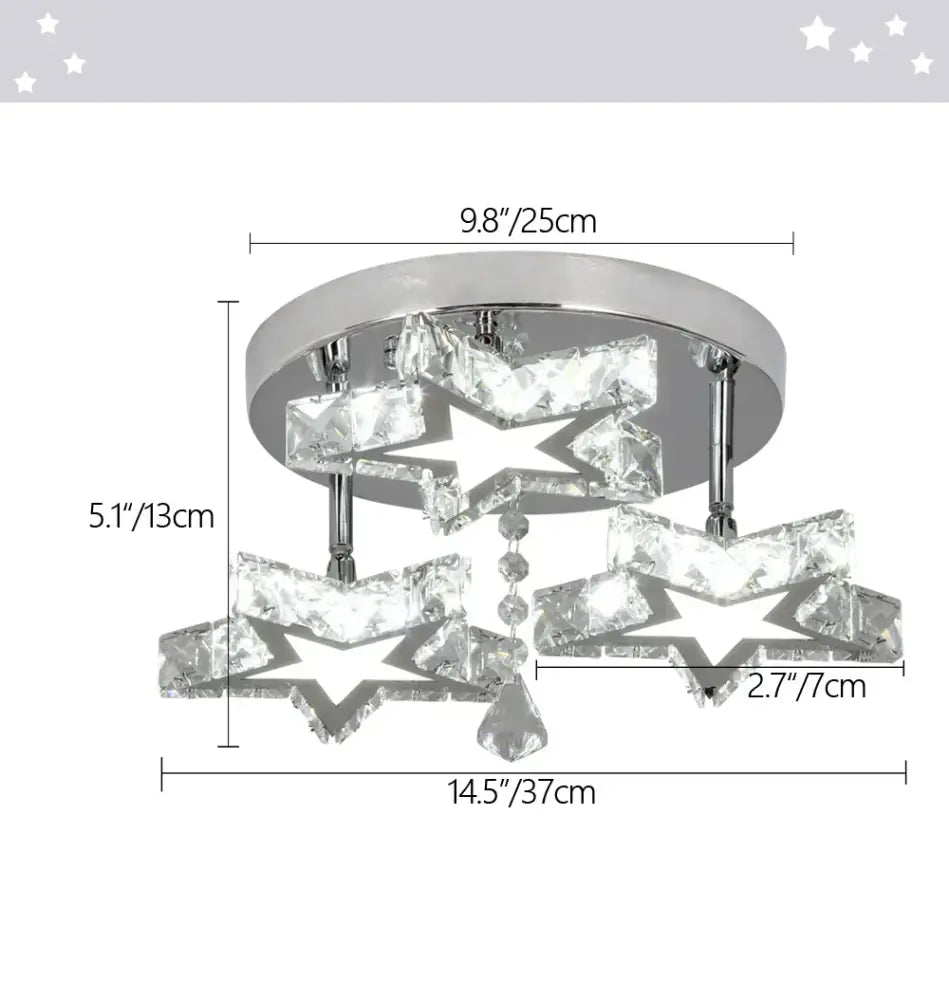 Modern faceted crystal stars led pendant – dining room light