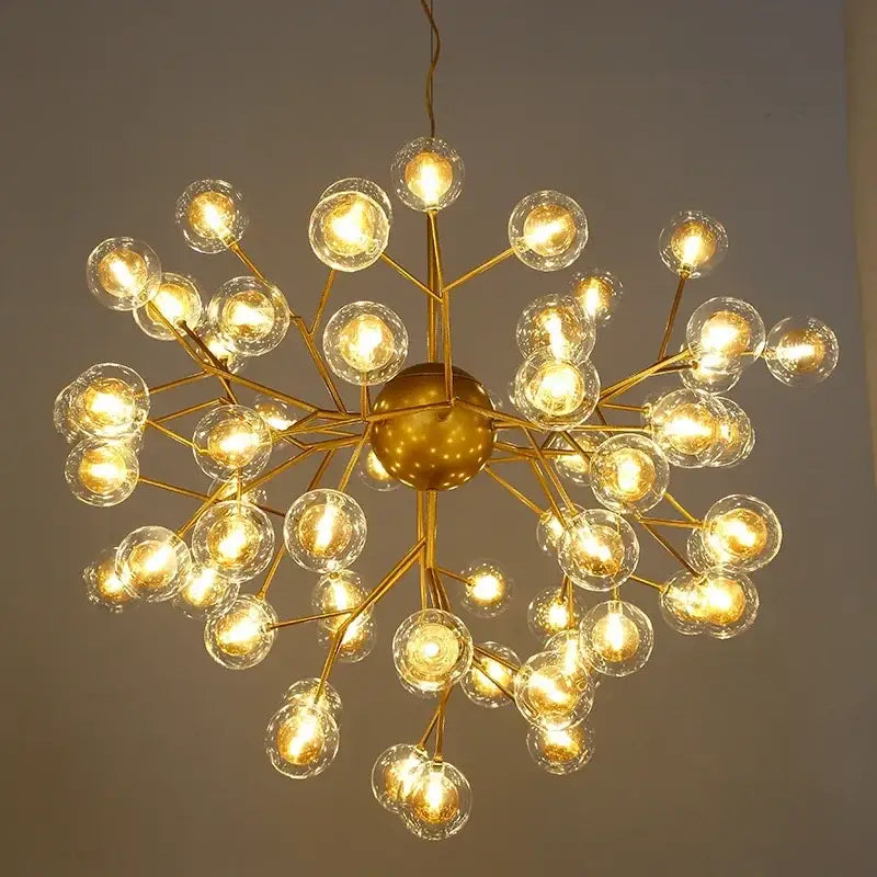 Modern firefly glass round ball chandelier dining room lighting