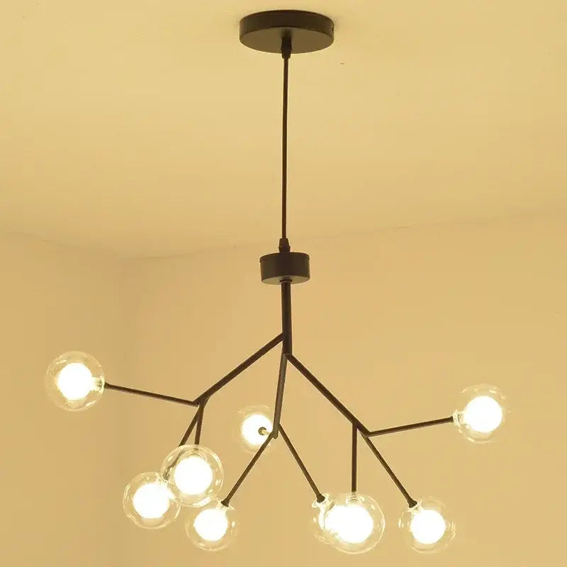 Modern firefly glass round ball chandelier dining room lighting