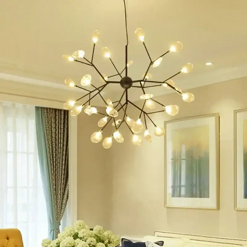 Modern firefly glass round ball chandelier dining room lighting