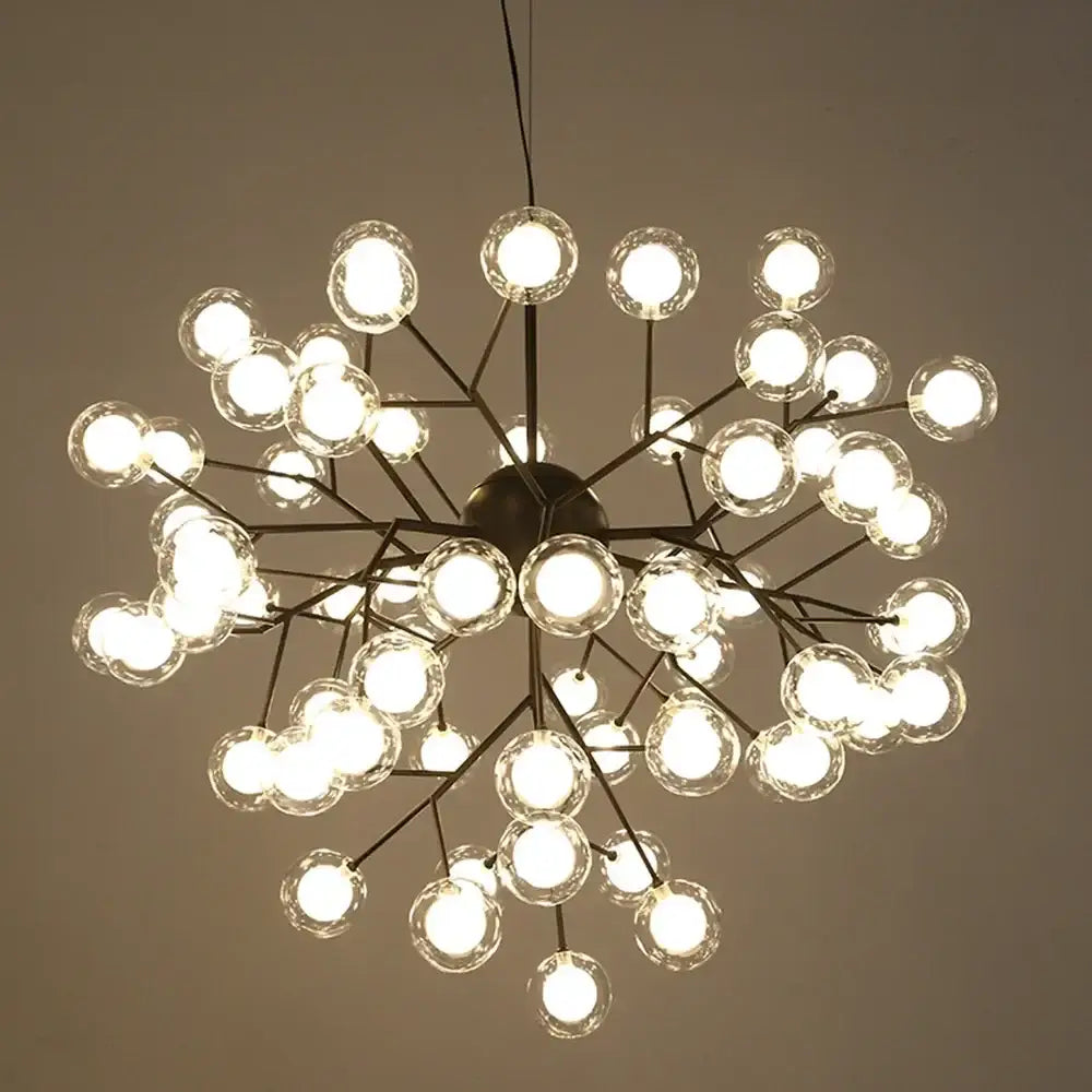 Modern firefly glass round ball chandelier dining room lighting
