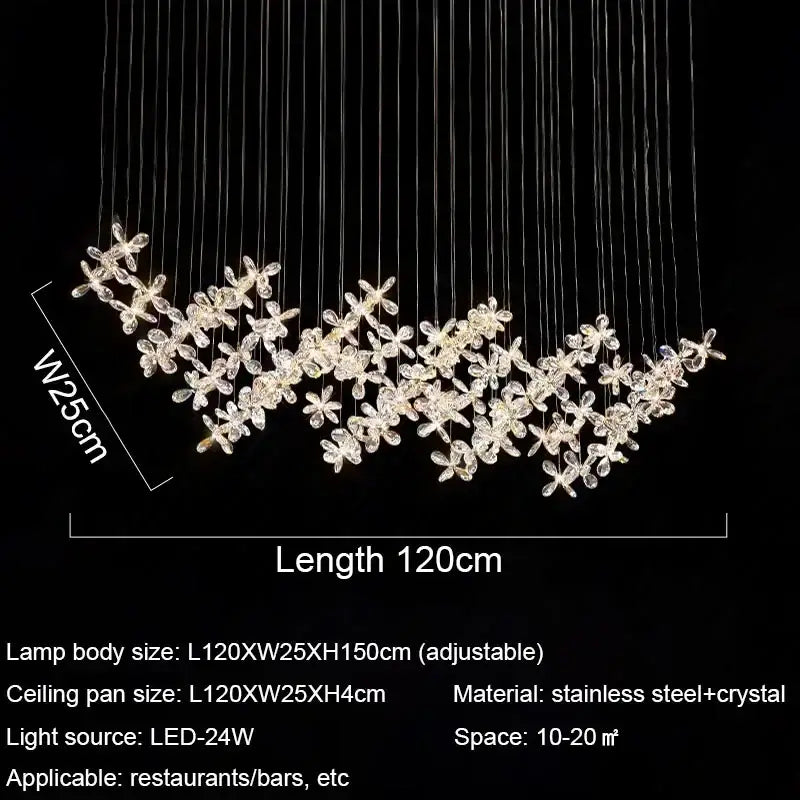 Modern floral decorbites crystal led chandelier for dining room