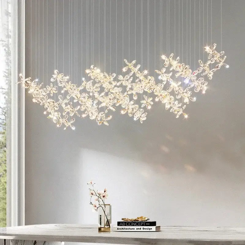 Modern floral decorbites crystal led chandelier for dining room