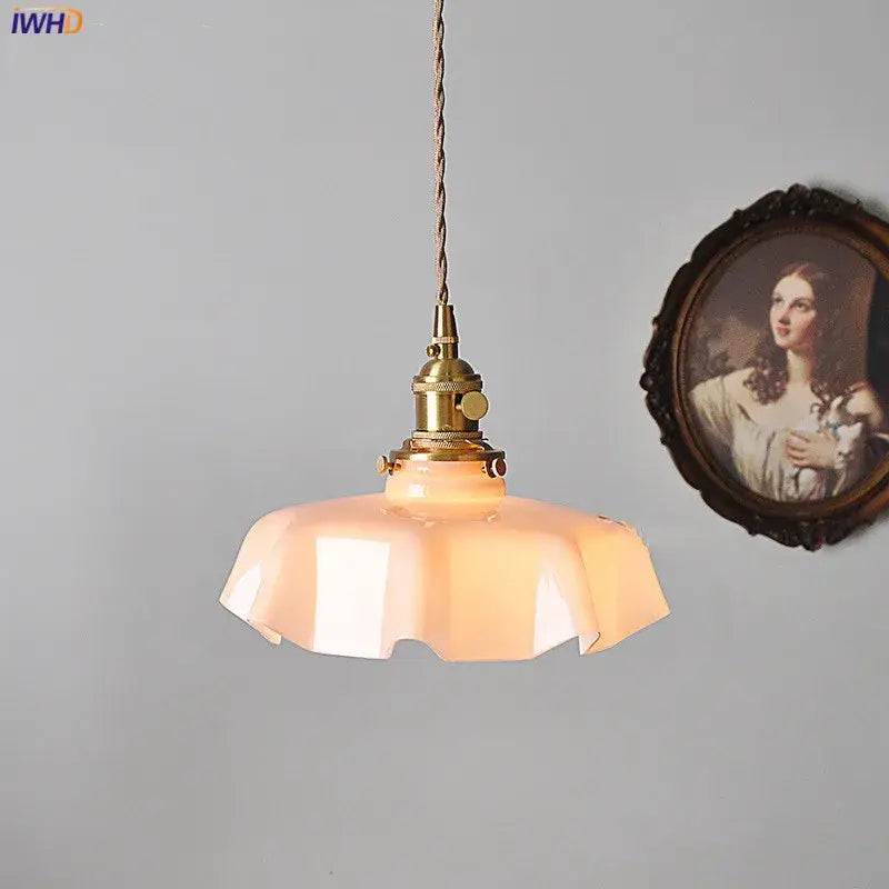 Modern fluted cream glass pendant lights for dining room