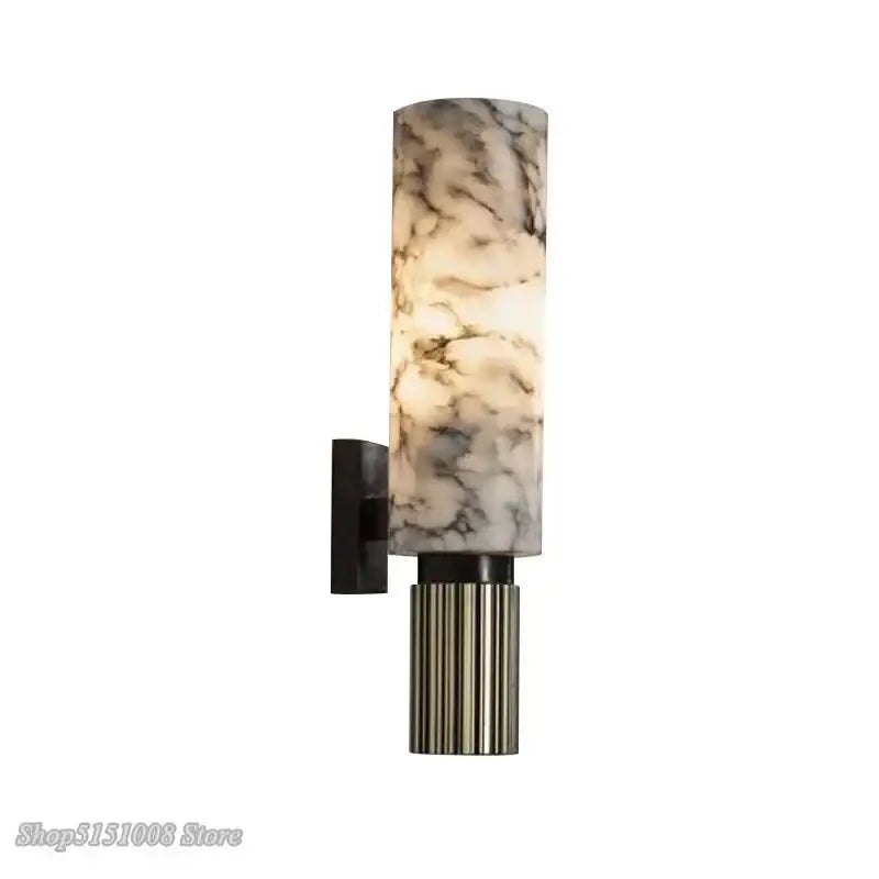 Modern fluted decorbites dolomite marble wall light bedroom sconce pair