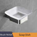 Modern frosted glass and black finish wall mount soap holder bathroom