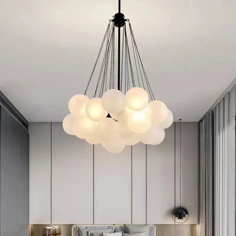 Modern frosted glass ball cloud pendant lights dining room