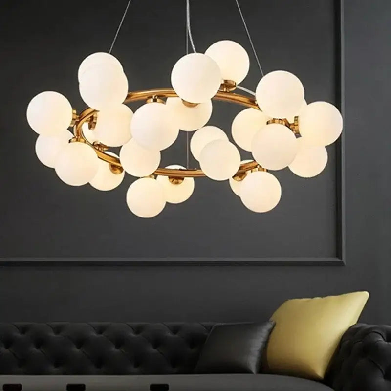 Modern frosted glass ball led chandelier dining room pendant light