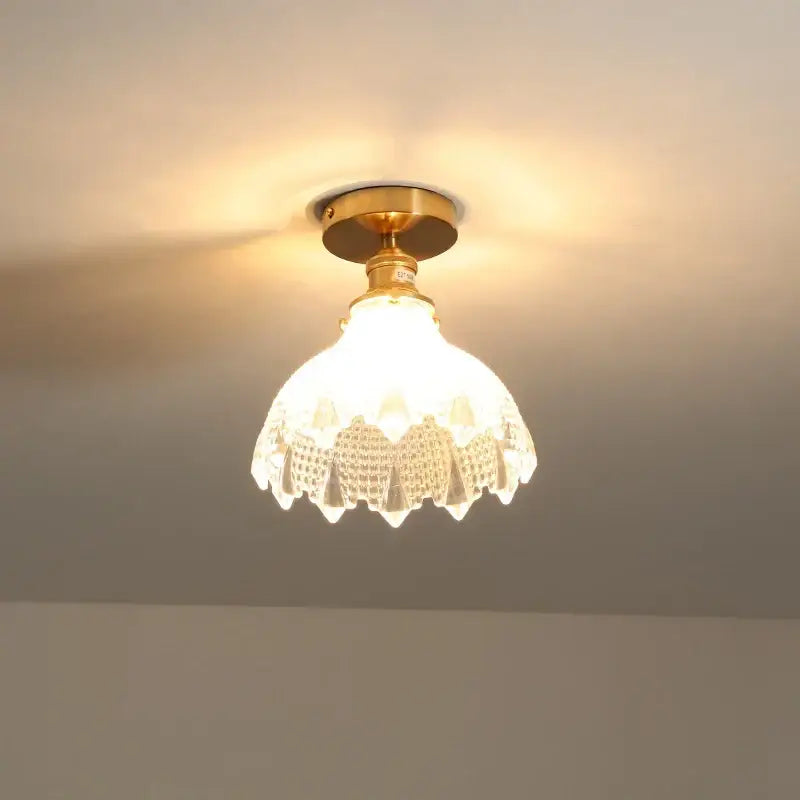 Modern frosted glass led ceiling light corridor flower lamp