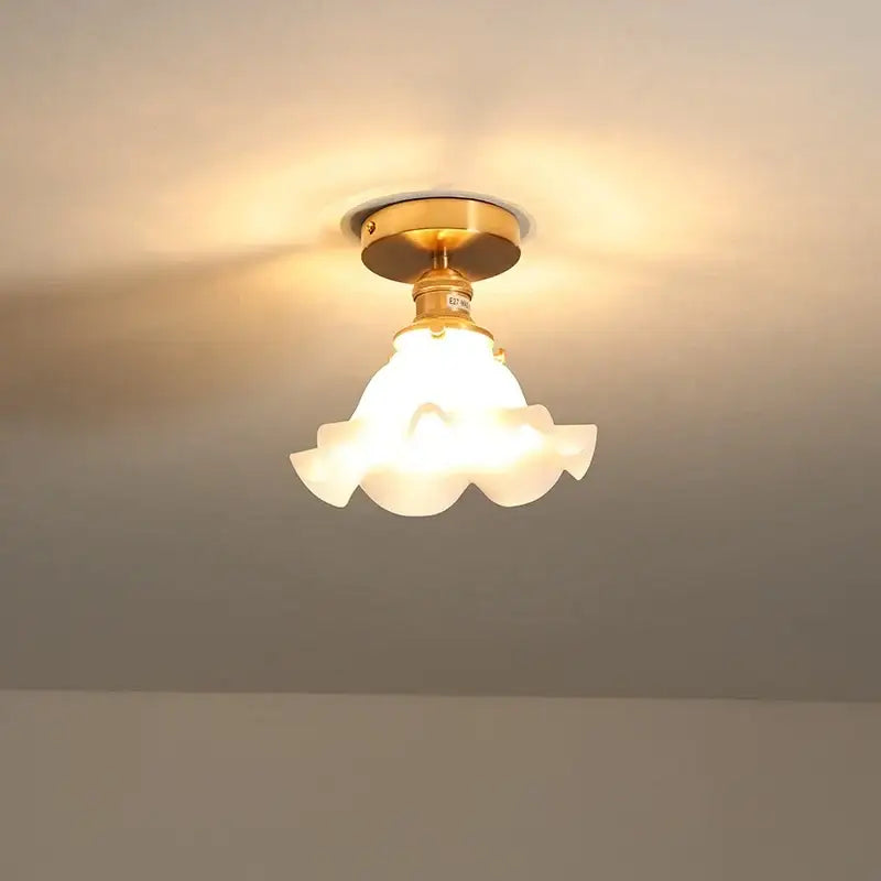 Modern frosted glass led ceiling light corridor flower lamp