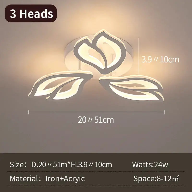 Modern geometric acrylic led ceiling light for living room bedroom