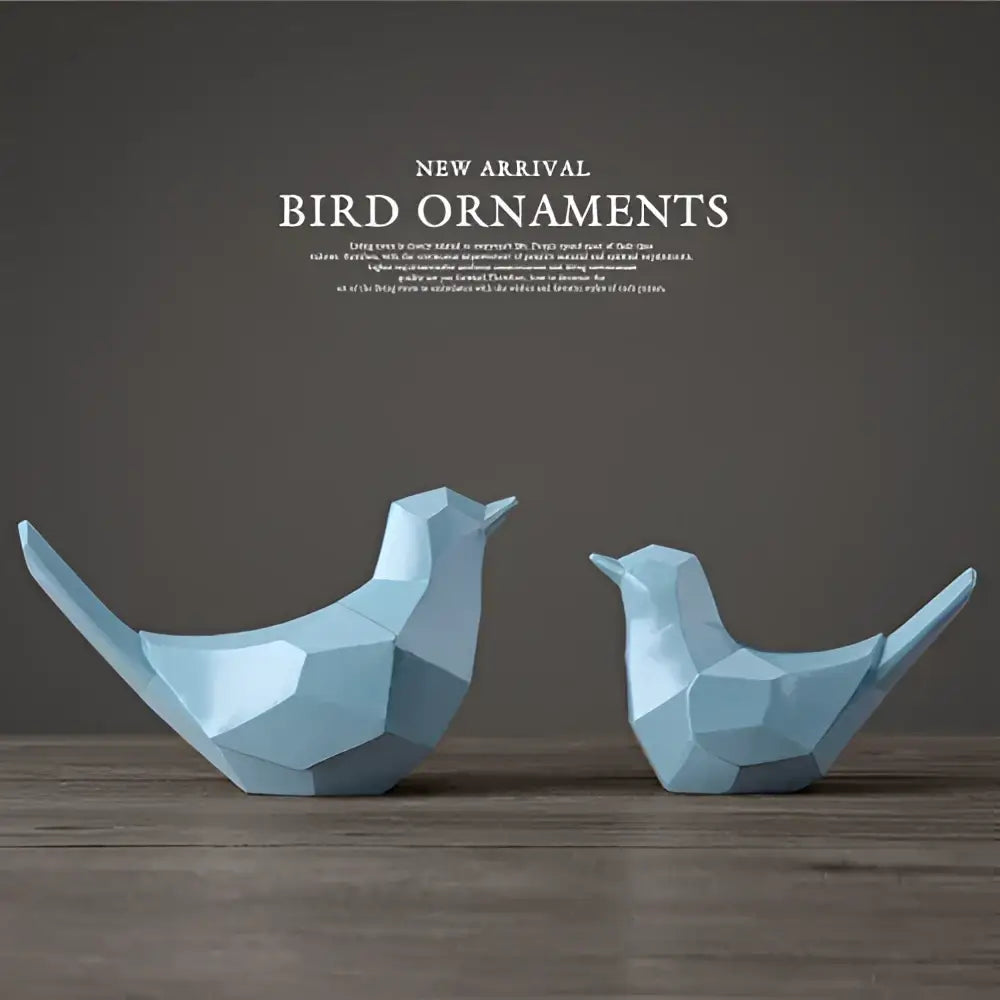 Modern geometric black couple birds resin figurines living room decor