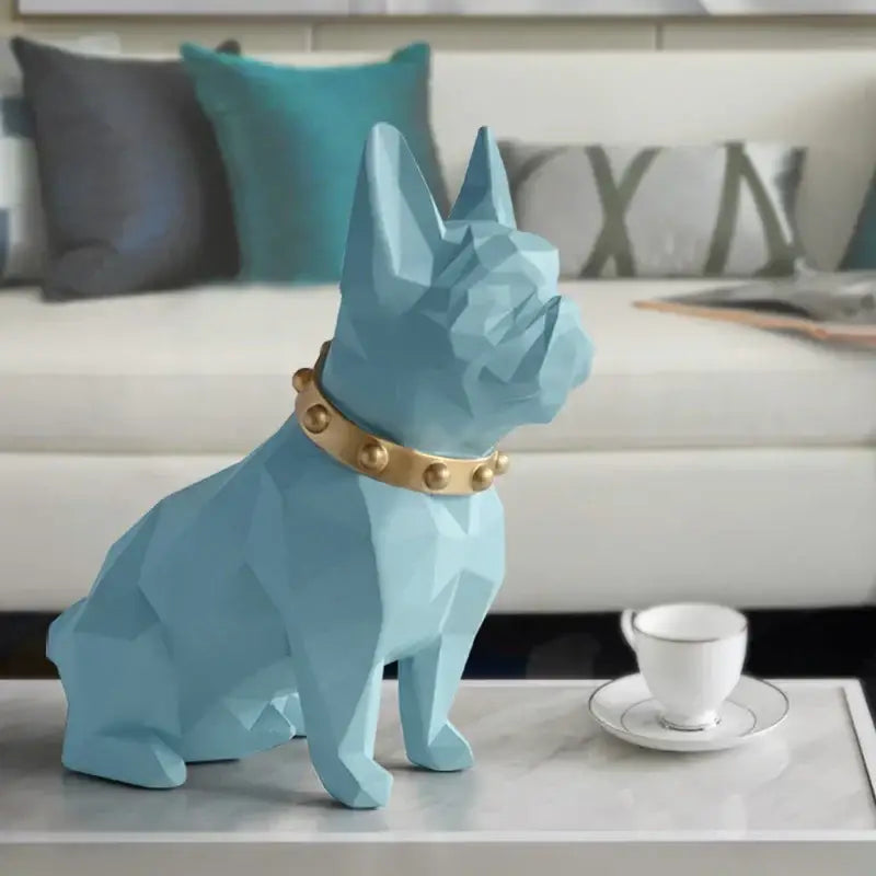 Modern geometric black decorbites dog statue living room sculpture