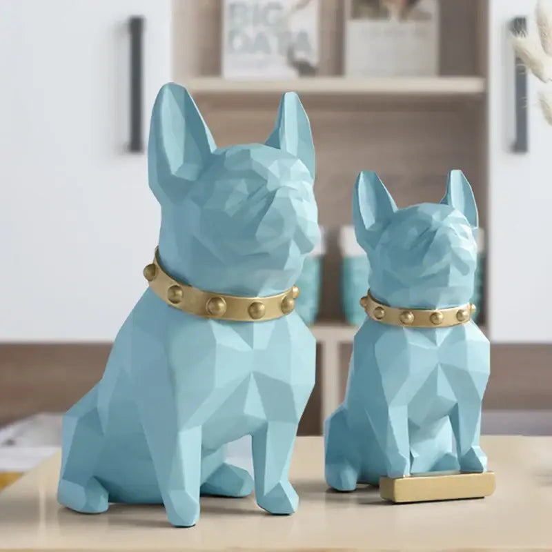 Modern geometric black decorbites dog statue living room sculpture