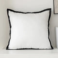 Modern geometric black & white embroidered pillow cover living room