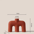 Modern geometric ceramic vase yellow & terracotta living room decor