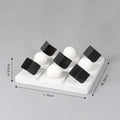 Modern geometric chess ornament set black & white living room decor