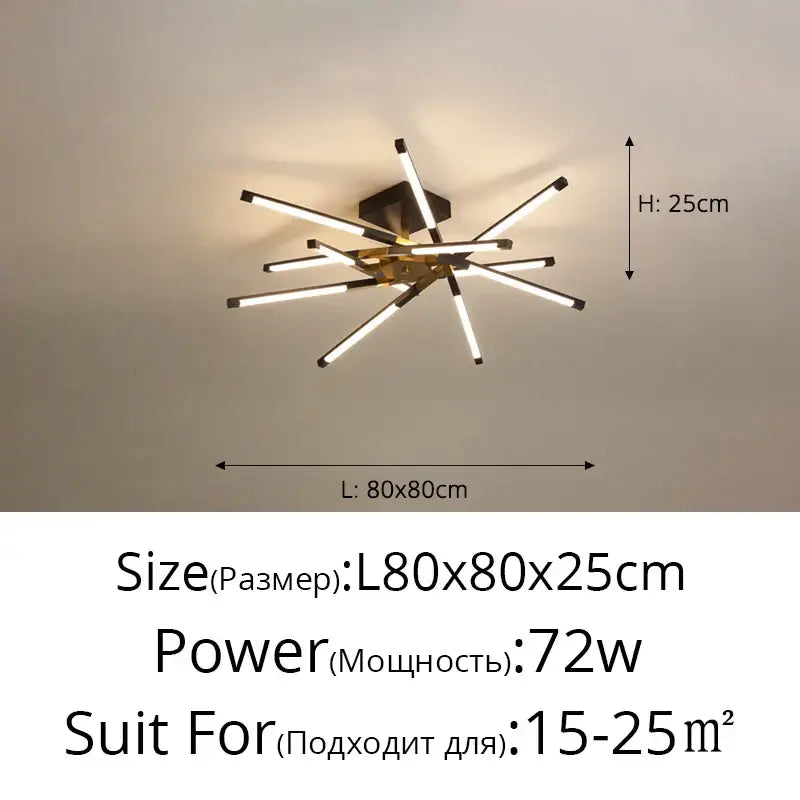 Modern geometric chrome & gold dimmable led ceiling light dining room