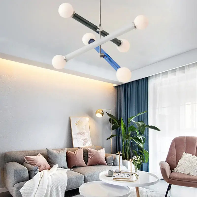 Modern geometric colorful chandelier art deco dining room light