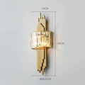 Modern geometric crystal gold wall lamp for living room