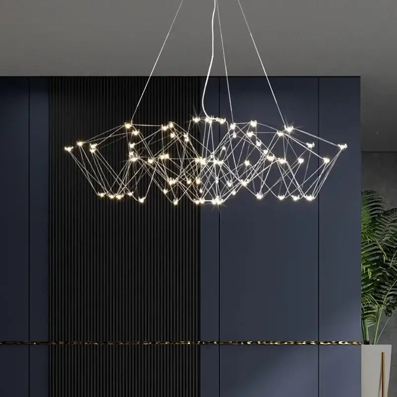 Modern geometric cube light pendant – dining room led chandelier