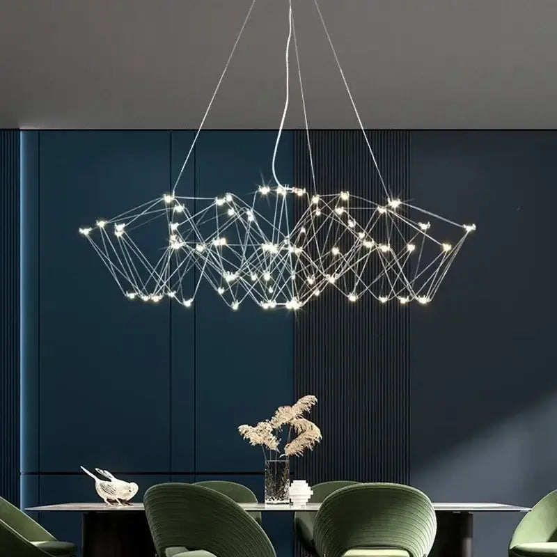 Modern geometric cube light pendant – dining room led chandelier