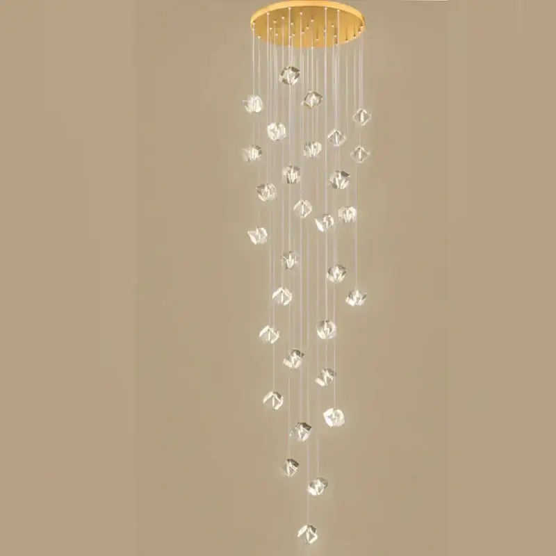 Modern geometric decorbites crystal led chandelier staircase light