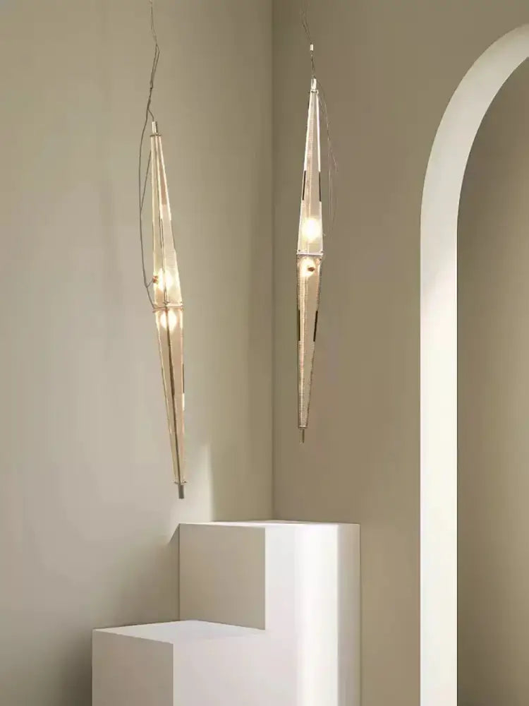 Modern geometric glass cone chandelier dining room pendant light