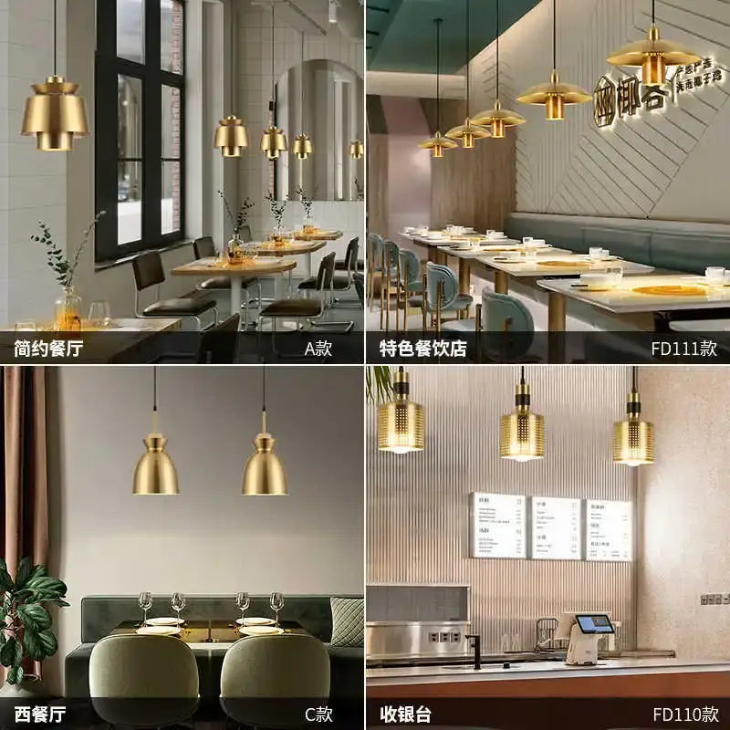 Modern geometric gold nordic chandelier for kitchen and living room