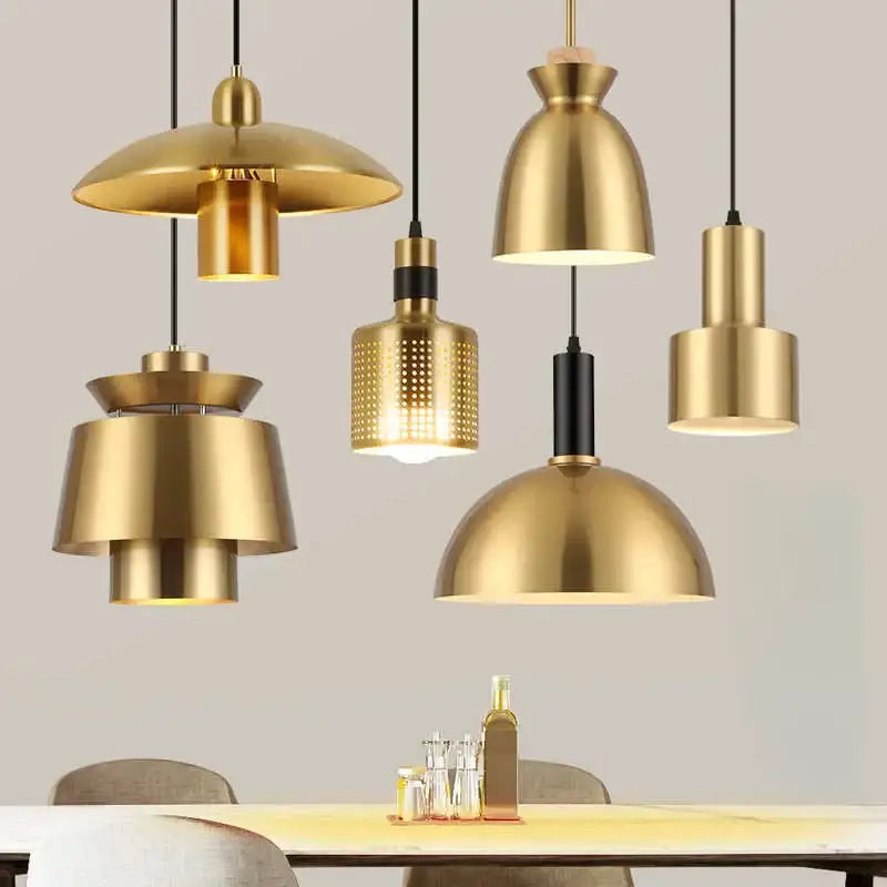 Modern geometric gold nordic chandelier for kitchen and living room