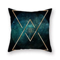 Modern geometric leaf flower pillowcase teal & blue living room decor