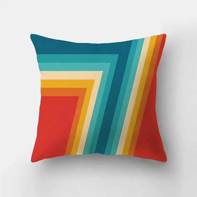 Modern geometric stripe patchwork pillow case set living room decor
