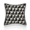 Modern geometric texture black & off-white cushion cover living room