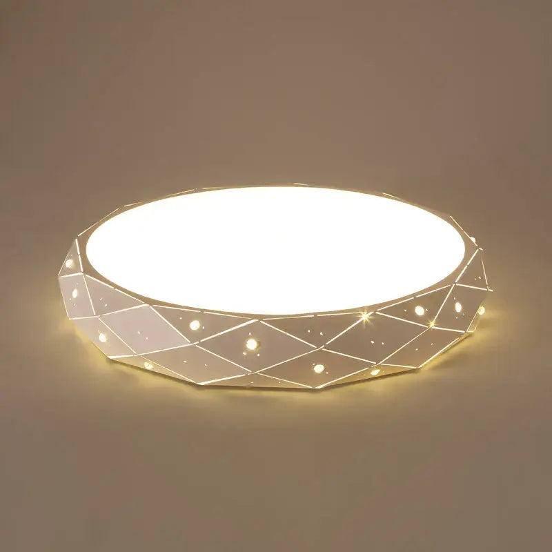 Modern geometric white dimmable iron chandelier lights bedroom