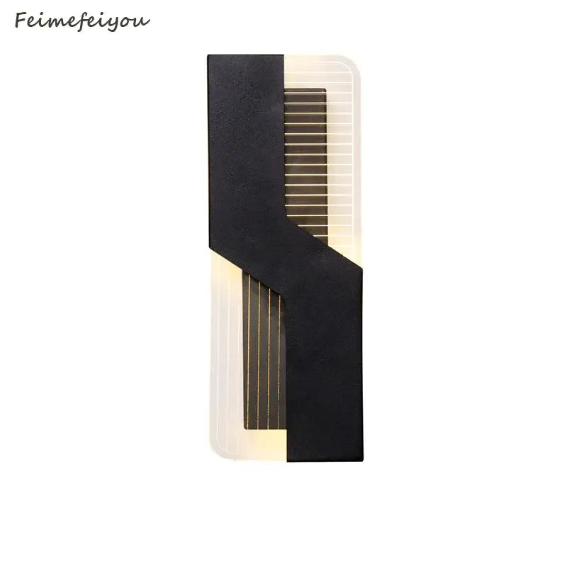 Modern geometric white led wall lamp bedroom sconce