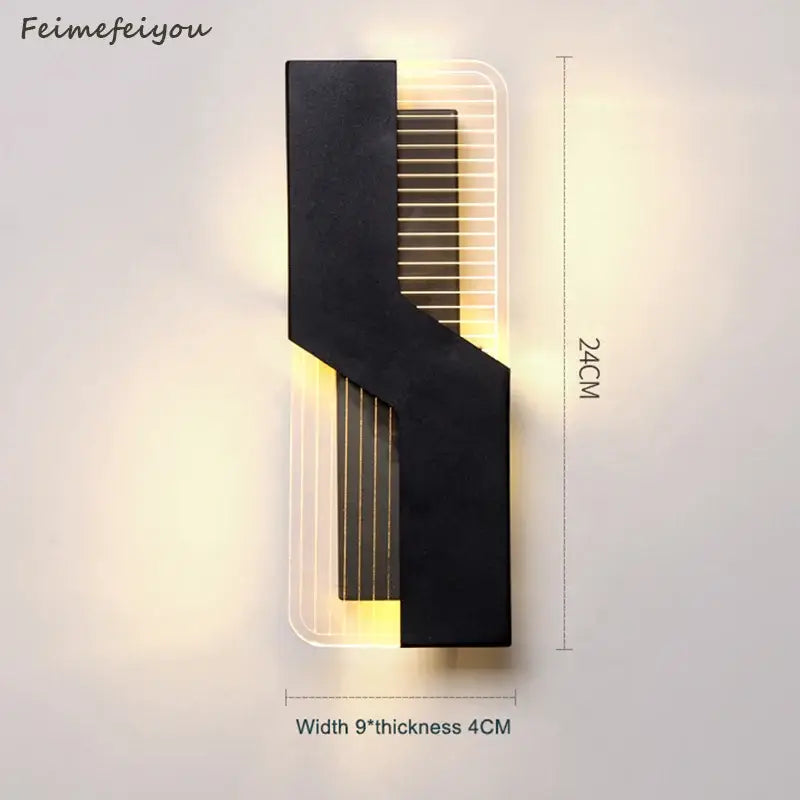 Modern geometric white led wall lamp bedroom sconce