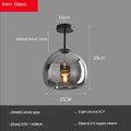 Modern glass ball led ceiling light brass & black bedroom lighting