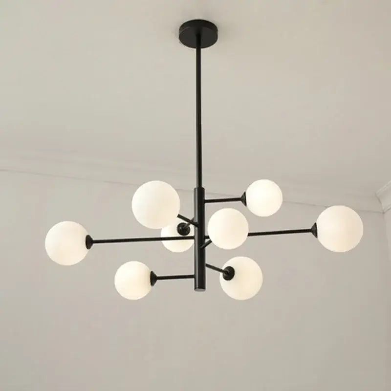 Modern glass brass chandelier – living room geometric pendant light
