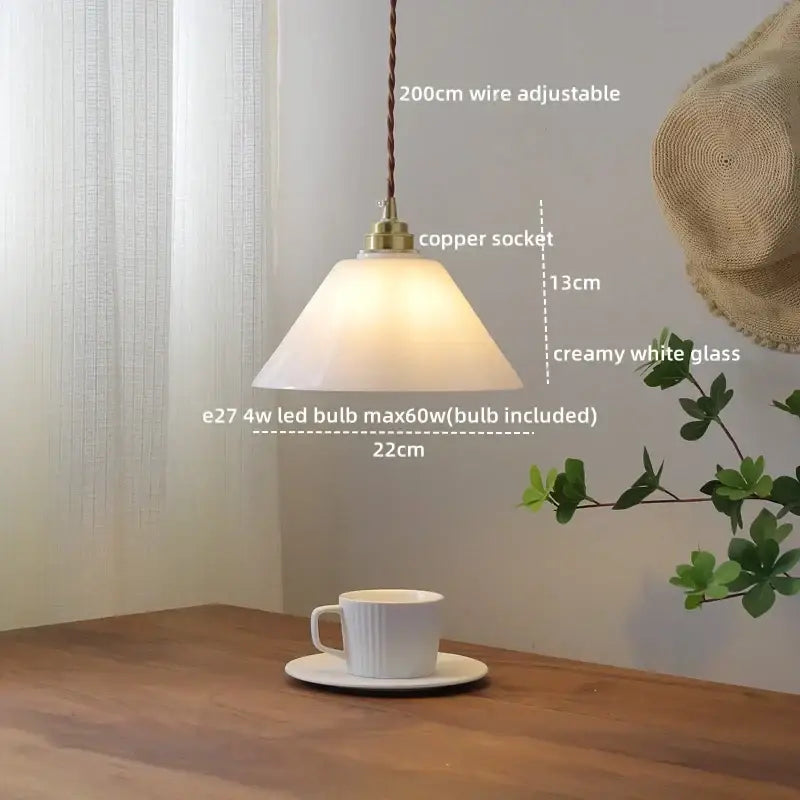 Modern glass copper pendant light for dining room kitchen island