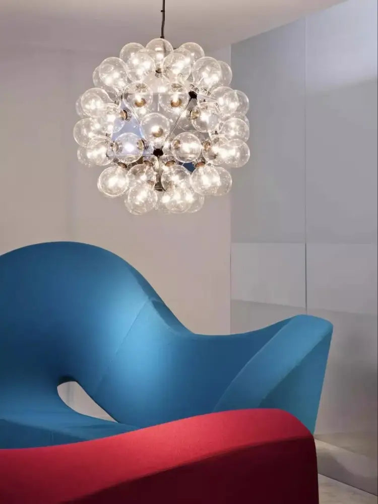 Modern glass dandelion g4 led chandelier dining room pendant light