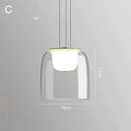 Modern glass dome pendant lights for dining room with wood fixture