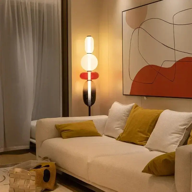 Modern glass floor lamp set of 3 – living room led table light