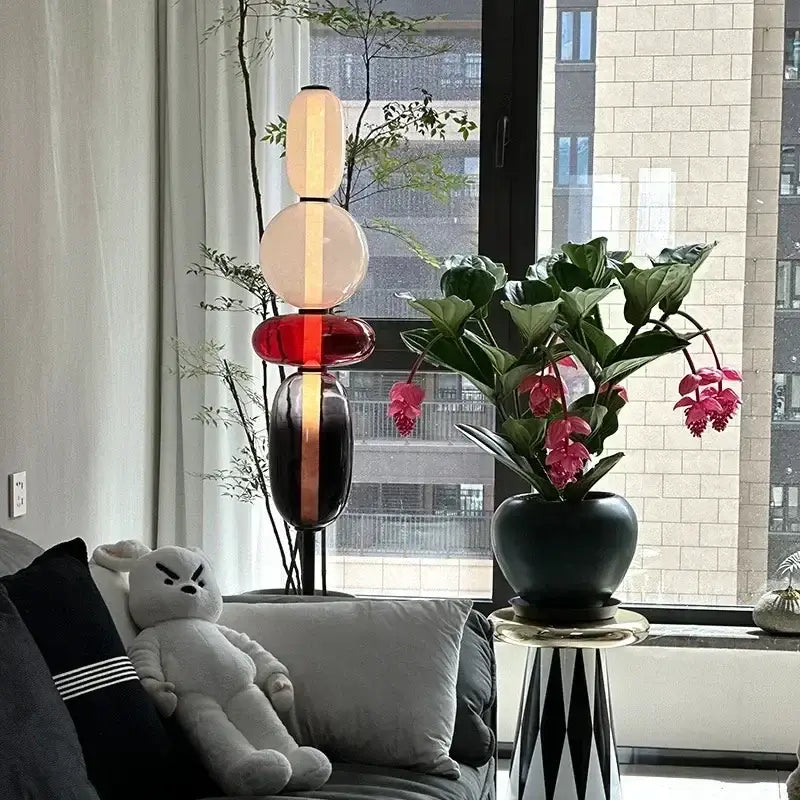 Modern glass floor lamp set of 3 – living room led table light