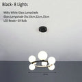 Modern glass globe chandelier lamp black & gold kitchen island light