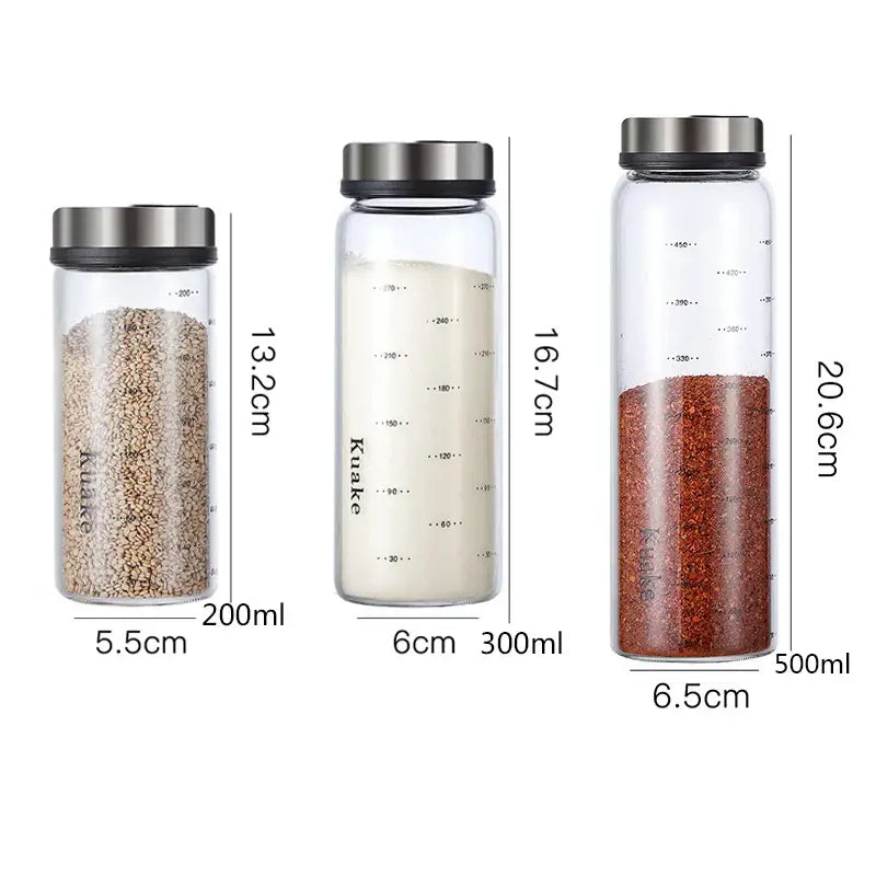 Modern glass seasoning spice shaker salt pepper bottle kitchen storage