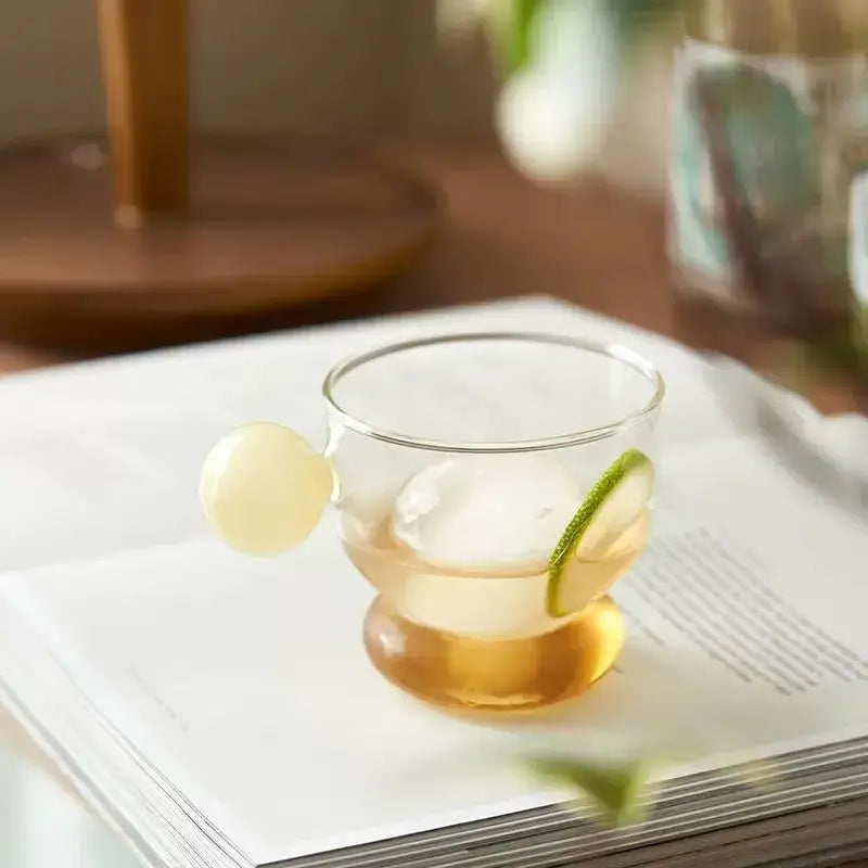 Modern glass spherical handle coffee mug kitchen lemon decor cup